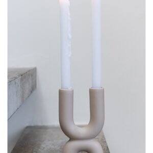 Candelabro cerámica beige PALMATORIA