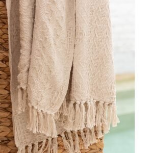 Plaid beige de lino SURI