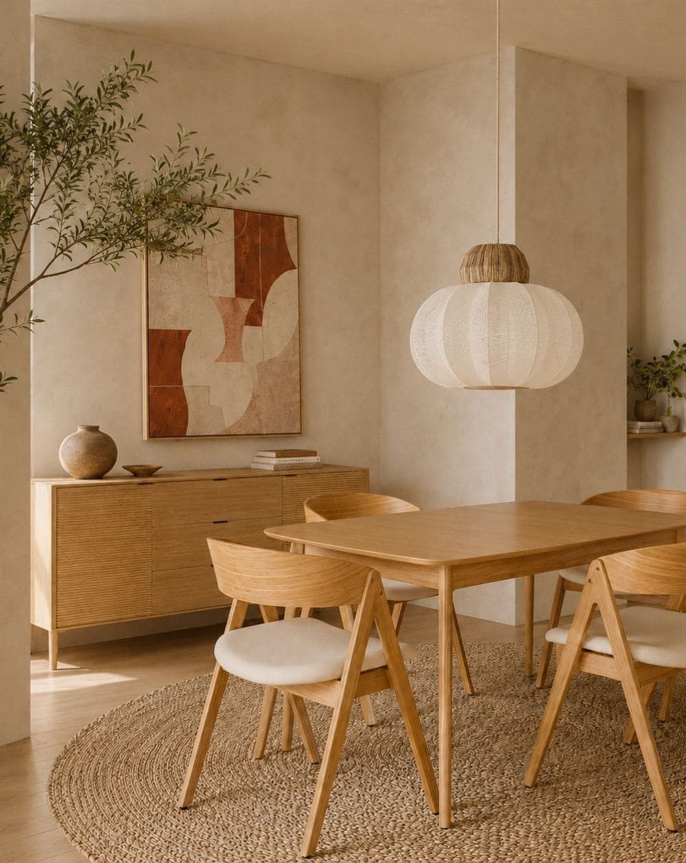 Silla madera roble beige INNA